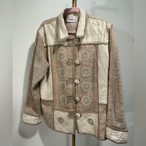 Flax Women's Tan and Cream Utility Jacket